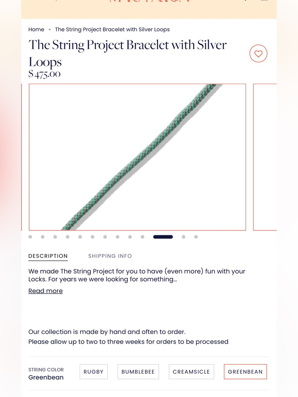 Marla Aaron The String Project Bracelet — Greenbean